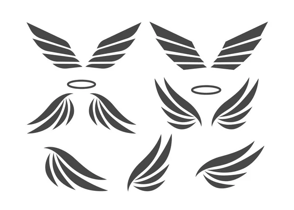Vetor Asas Águia Anjo Das Asas Isolado Bird Wings Conjunto —  Vetores de Stock