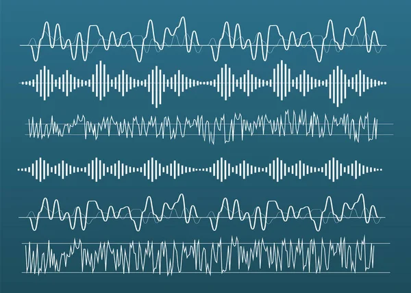 Formas Onda Sonora Ecualizador Formas Onda Amplitud Musical Forma Audio — Vector de stock