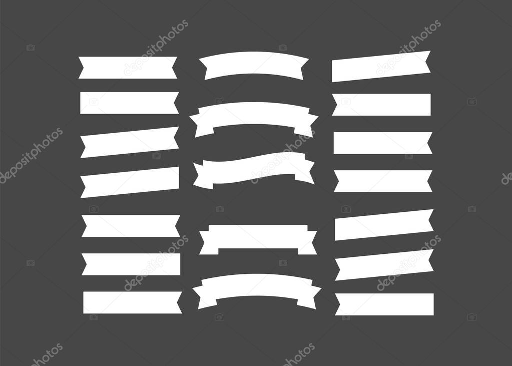 Vector Ribbon Set on white background. Banner ribbon vector set