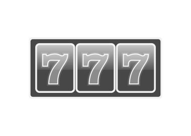 Kumarhane vektör işareti ayarlandı. Kumar makinesi sembolleri. Şanslı yedili