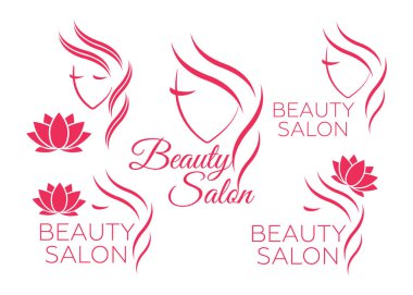 Kuaför salonu için vektör logo şablonu. Logo saç vektörü