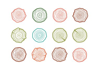 Vektör ağacı halkaları arka plan. Tahta çember veterineri 