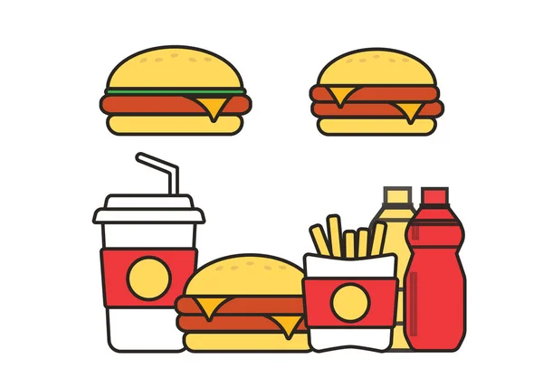 Fast Food Lanches Bebidas Máquina Venda Automática Snack Vector — Vetor de Stock