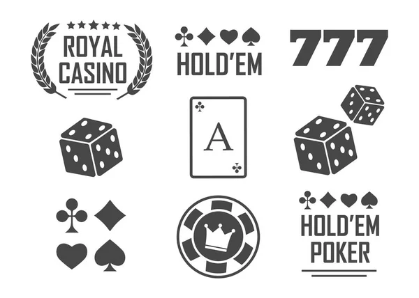 Casino Vectorteken Ingesteld Slot Machine Symbolen Vector — Stockvector