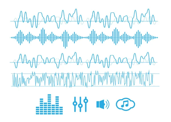 Έννοια Ηχητικών Κυμάτων Διάνυσμα Ηχητικών Κυμάτων Σήμα Ηχητικών Κυμάτων Και — Διανυσματικό Αρχείο