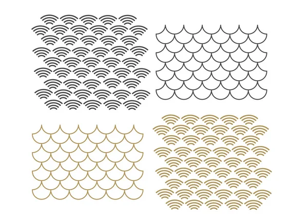 Texturerad Japansk Bakgrund Vågmönster Vektor För Japanskt Havsmönster — Stock vektor