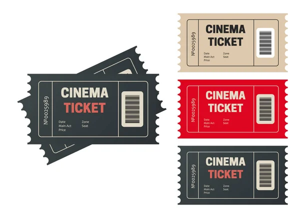 Vecteur Billets Cinéma Billets Cinéma Icônes Événement — Image vectorielle