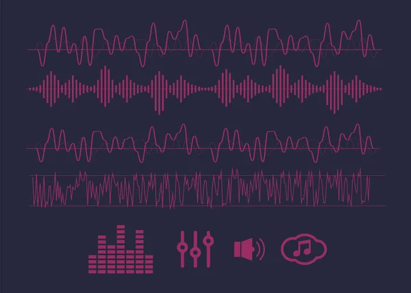 Διανυσματικά Ηχητικά Κύματα Τεχνολογία Ισοσταθμιστή Διάνυσμα Ραδιοκυμάτων — Διανυσματικό Αρχείο