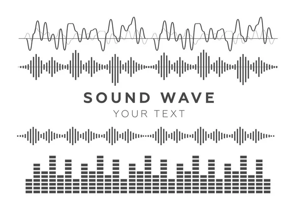 Sound waves. Music technology, stereo equalizer. Voice wave form — Stock Vector