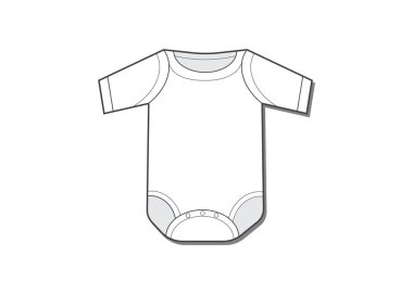 Bebek elbise düz eskiz şablonu. Bebek elbise