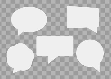 Konuşma baloncukları izole edilmiş vektör seti. İletişim için bulut balonu konuşması