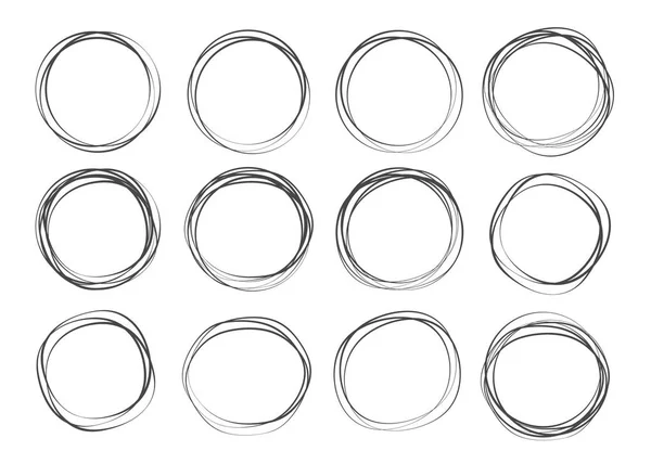 Doodle Sketched Circles Doodle Circle Ring Sketch — Stock Vector
