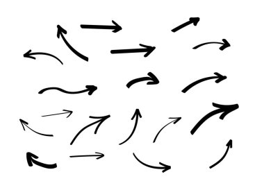 El çizilmiş oklar. Oklar karalama seti