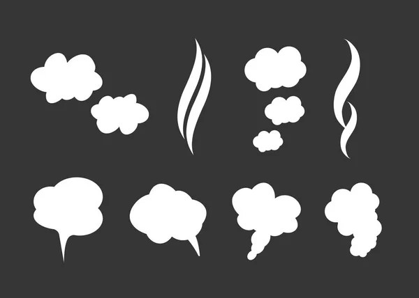 Дим Векторні Хмари Туман Пара Мультфільм Векторні Ілюстрації — стоковий вектор