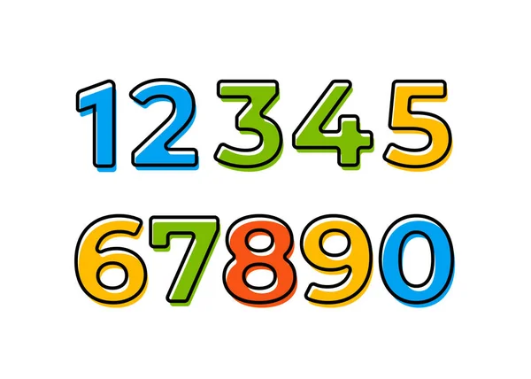 Conjunto Diez Números Forman Cero Nueve Números Línea Vectorial — Archivo Imágenes Vectoriales