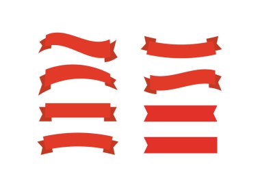 Vektör kırmızı şeritler. Şerit afiş promosyon vektör çizim.