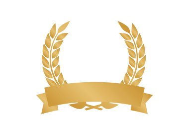 Vektör altın defne. Defne çelengi Ödülü ve altın şerit.