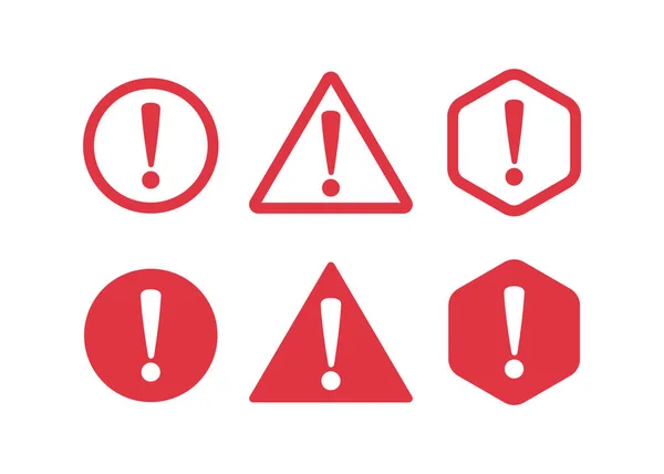Peligro Signo Diseño Plano Icono Error Precaución — Vector de stock