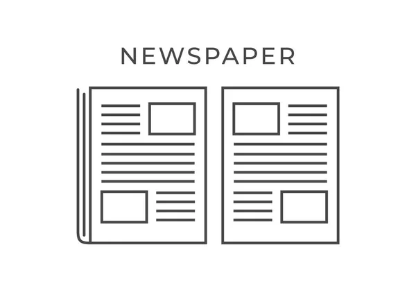 Newspaper Line Icon News Symbol Vector Logo — Stock Vector