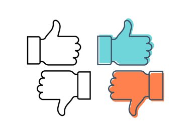 başparmak yukarı simgesi. Hangi tarihlerde ve simge, düz tasarım sevmemek