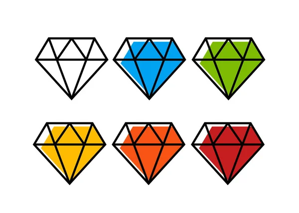 Icono Línea Diamante Señal Vectorial Contorno Diamante — Archivo Imágenes Vectoriales