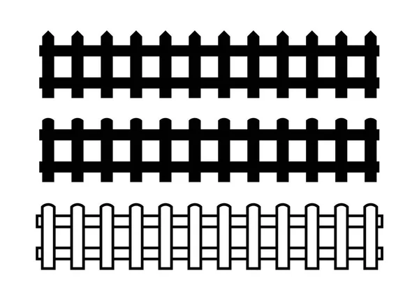 剪影黑栅栏元素 栅栏的矢量图解 — 图库矢量图片