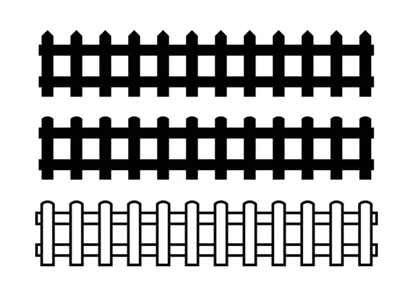 Silhouette Svart Staket Element Vektorillustration Staket — Stock vektor