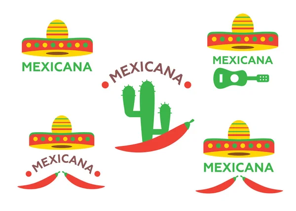Mexikansk Mat Logotyp Mexikansk Fast Food Logotyp Mall — Stock vektor