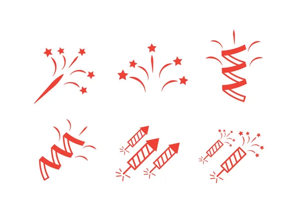 花火のセットです 明るくお祝い花火のボールのベクトル — ストックベクタ