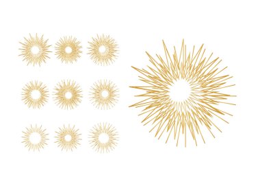 Parlak ışıklar ayarlandı. Parlayan ışık efekti yıldızı. Parıldayan ışıklar vektörü