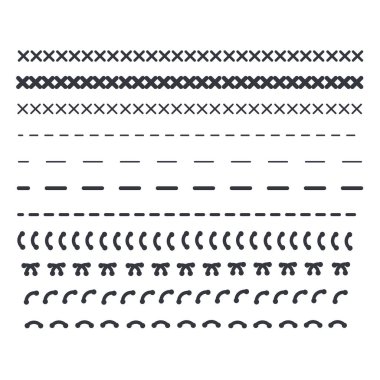 Ayrıntılı vektör kalıpları. Dikiş deseni dikiliyor.