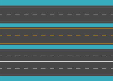 Yatay yollar. Sokak vektör yolu düz. Asfalt yol işareti