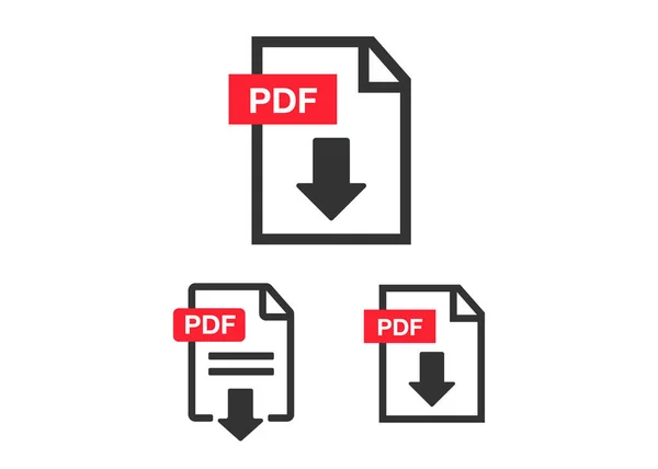 Icono Descarga Pdf Icono Descarga Archivos Texto Del Documento Información — Vector de stock