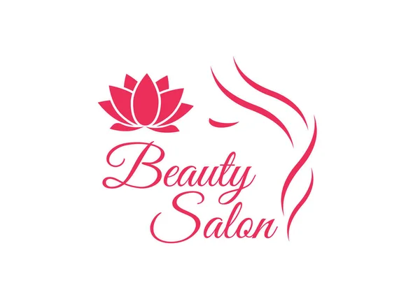 Schöne Frau Gesicht Logo Vorlage Für Friseursalon Logo Haarschablone — Stockvektor