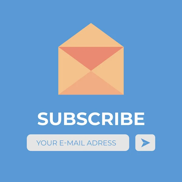 Email Subscribe Vector Pulsante Busta Iscrizione Newsletter — Vettoriale Stock