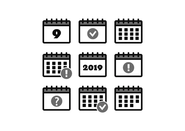 Vector kalender iconen. Evenement icoon. Kalender vectorteken. Plan vector. Datum pictogrammen — Stockvector