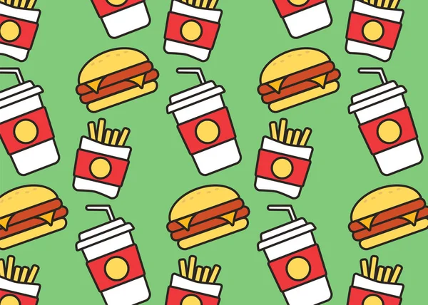 Швидка їжа барвистий плоский дизайн набір іконок. Гамбургер і сендвіч Векторні піктограми — стоковий вектор