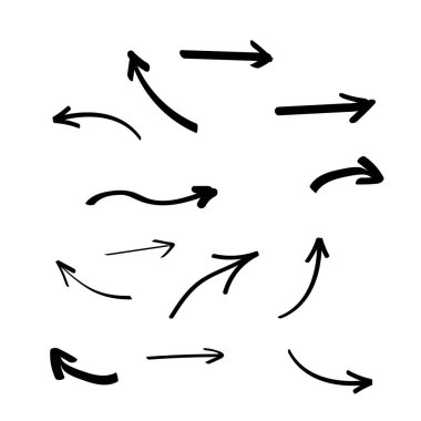 El çizilmiş oklar. Oklar karalama seti