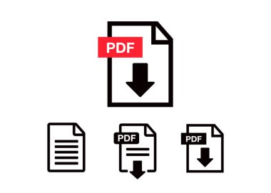 PDF Simge kağıt dosyası. Dosya Simgeleri. Belge simgesi ayarlandı