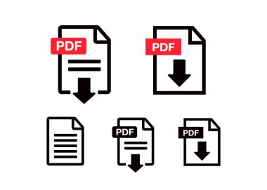 Dosya Simgeleri. Dosya Simgeleri satır biçimi illüstrasyonu. Belge simgesi ayarlandı