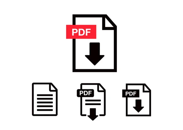 Fichier Papier Pdf Icône Icônes Fichier Ensemble Icônes — Image vectorielle