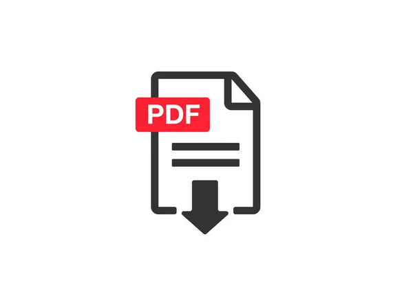 Pdf Bestand Download Icoon Document Tekst Symbool Web Formaat Informatie — Stockvector