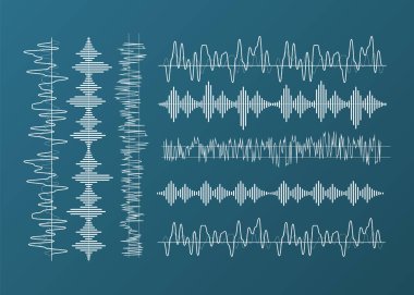Ses dalgası formları. Müzik genliği dalgalanma eşitleyicisi. Ses biçimi