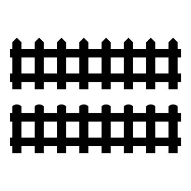 Siluet siyah çit öğesi. Çitler vektör çizim