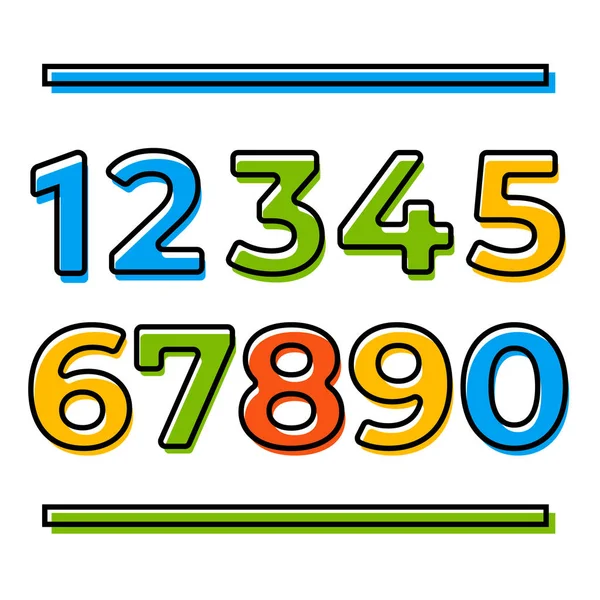 集十个数字形式为零到九 数字向量线 — 图库矢量图片
