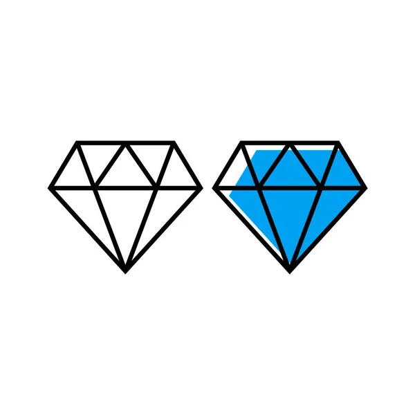 Ícone Linha Diamante Diamante Sinal Vetor Contorno — Vetor de Stock