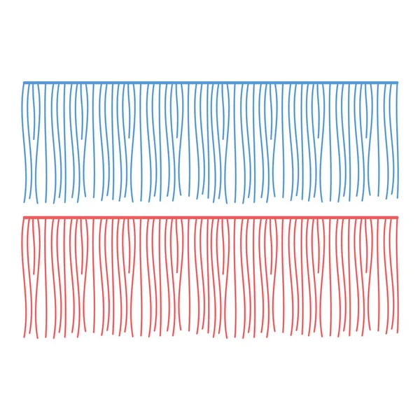 Fringe Rzędy Wektorowe Odzież Komponent Taśma Brzegowa Szczotki Wykończenie — Wektor stockowy
