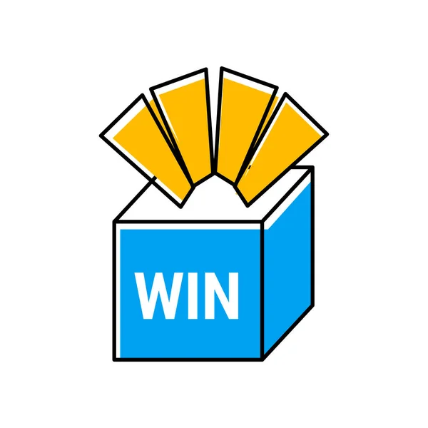 Enter Για Κερδίσει Βραβεία Κουτί Δώρου Εικονογράφηση Διάνυσμα Στυλ Origami — Διανυσματικό Αρχείο