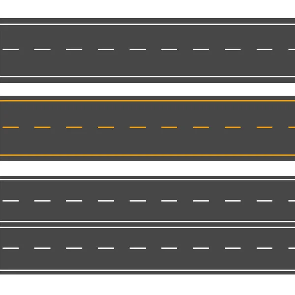 横向道路 街矢量路平坦 沥青路标 — 图库矢量图片