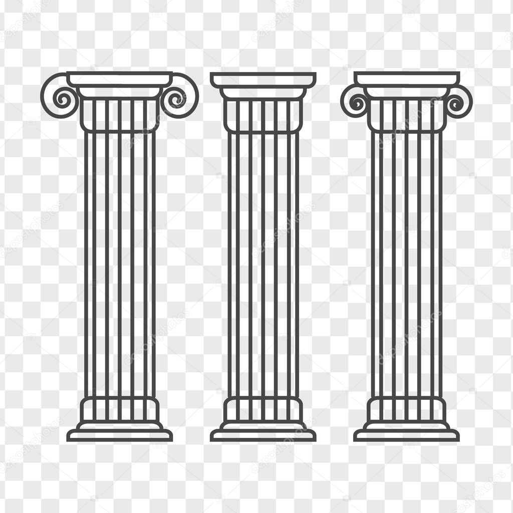 Greek Roman Pillar Outline Vector Pillar Illustration Architecture